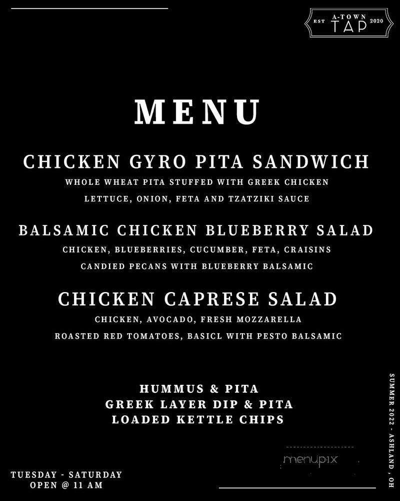 A-Town Tap - Ashland, OH menu_pic