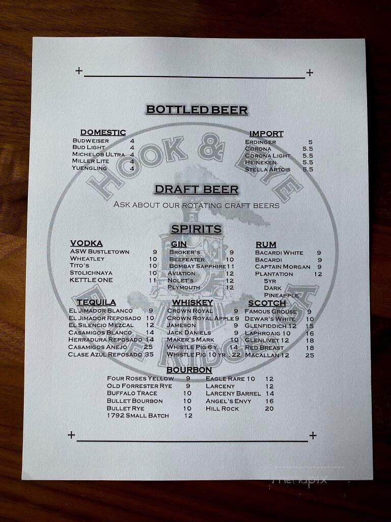 Hook and Eye - Blue Ridge, GA menu_pic