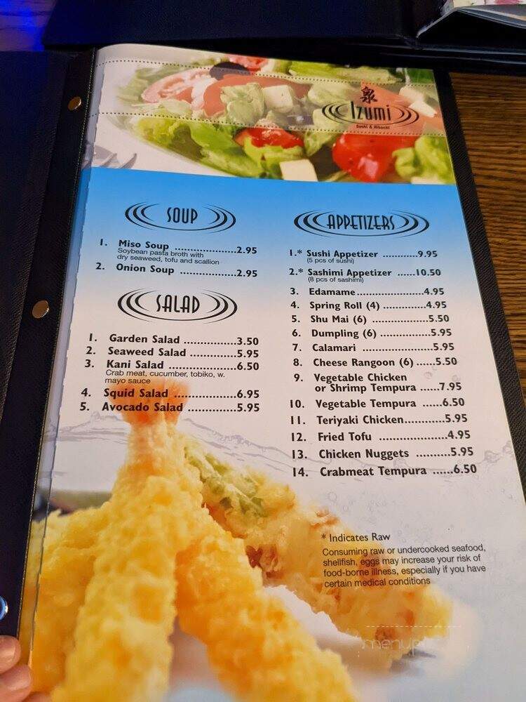 Izumi Sushi - Jamestown, ND menu_pic