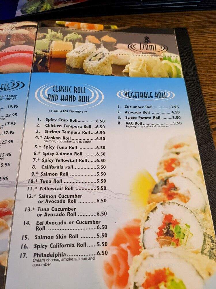 Izumi Sushi - Jamestown, ND menu_pic
