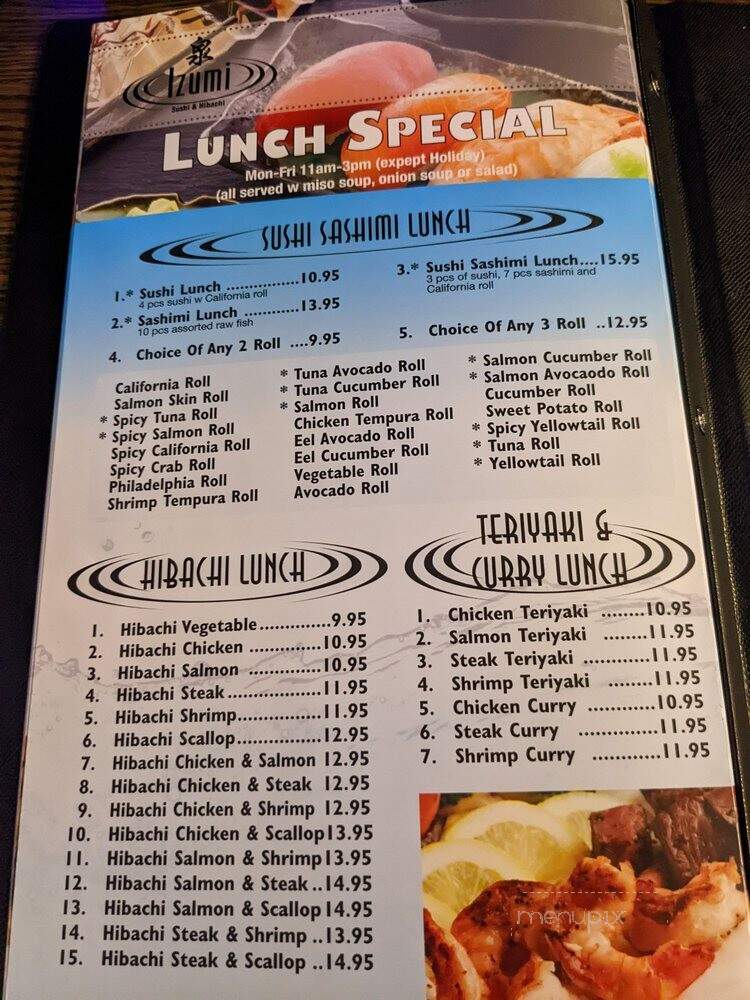 Izumi Sushi - Jamestown, ND menu_pic