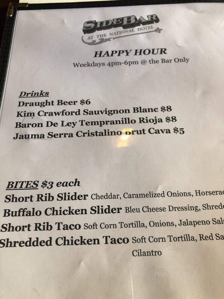 Sidebar Gastro Pub - Hackensack, NJ menu_pic
