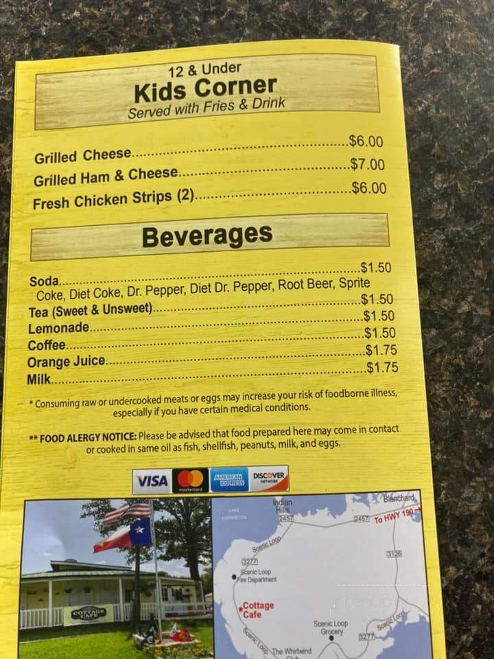 Cottage Cafe - Livingston, TX menu_pic