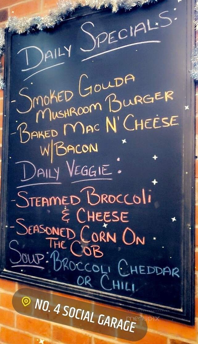 No. 4 Social Garage - Seneca, IL menu_pic