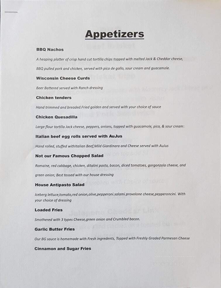 No. 4 Social Garage - Seneca, IL menu_pic