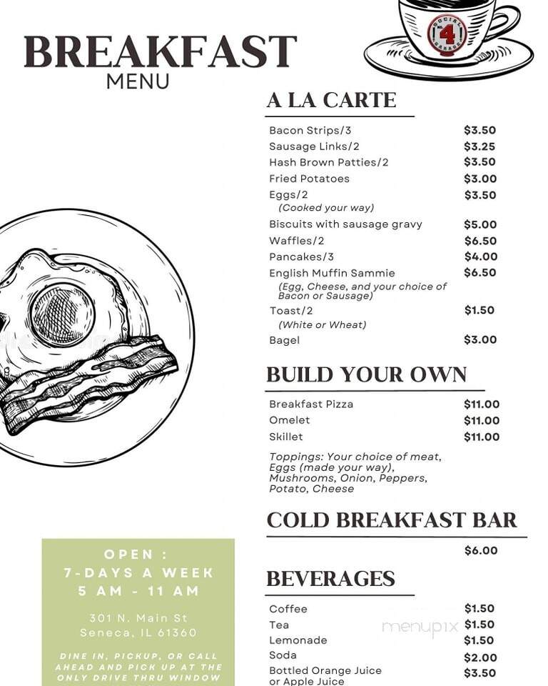 No. 4 Social Garage - Seneca, IL menu_pic
