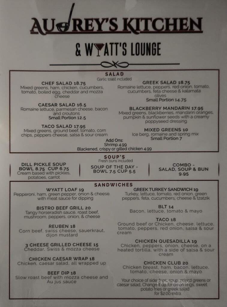 Audrey's Kitchen & Wyatt's Lounge - Leduc, AB