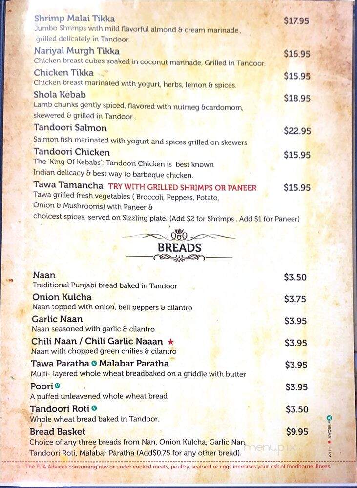 Gymkhana Cuisine Of India - Fishkill, NY menu_pic