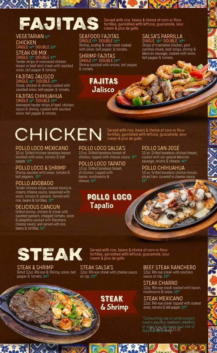 Salsas Mexican Restaurant - Conway, AR menu_pic