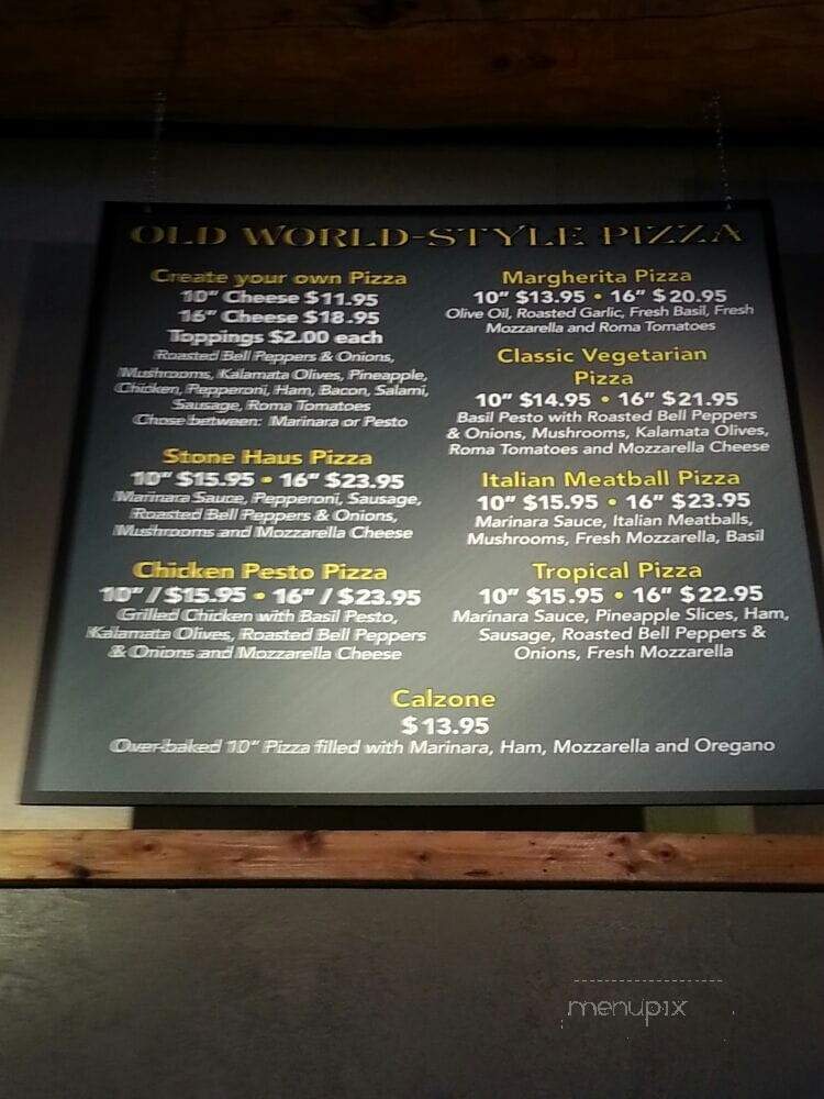 Stone Haus Pizzeria & Creamery - Solitude, UT menu_pic