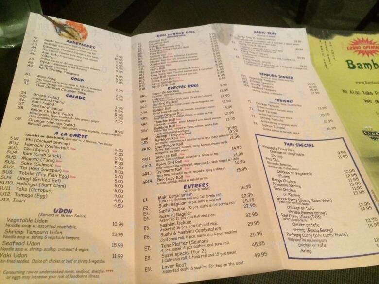 Bamboo Bistro - Swarthmore, PA menu_pic