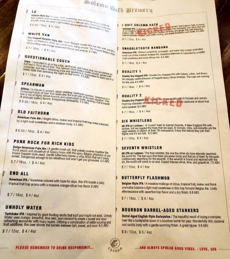 Solemn Oath Brewery - Naperville, IL