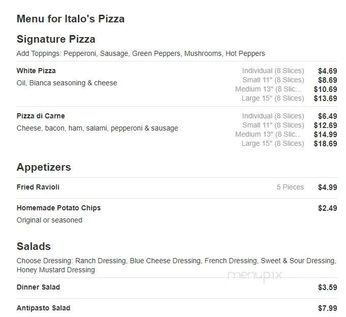 Italo's Pizza - Lisbon, OH menu_pic
