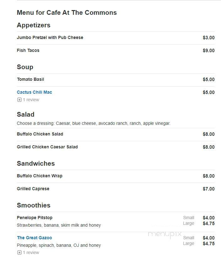 Cafe At The Commons - Brighton, MI menu_pic