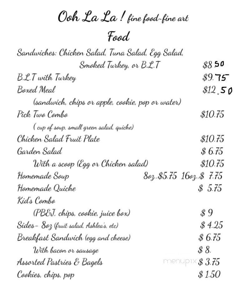 Ooh Lala! - Lakeside Marblehead, OH menu_pic