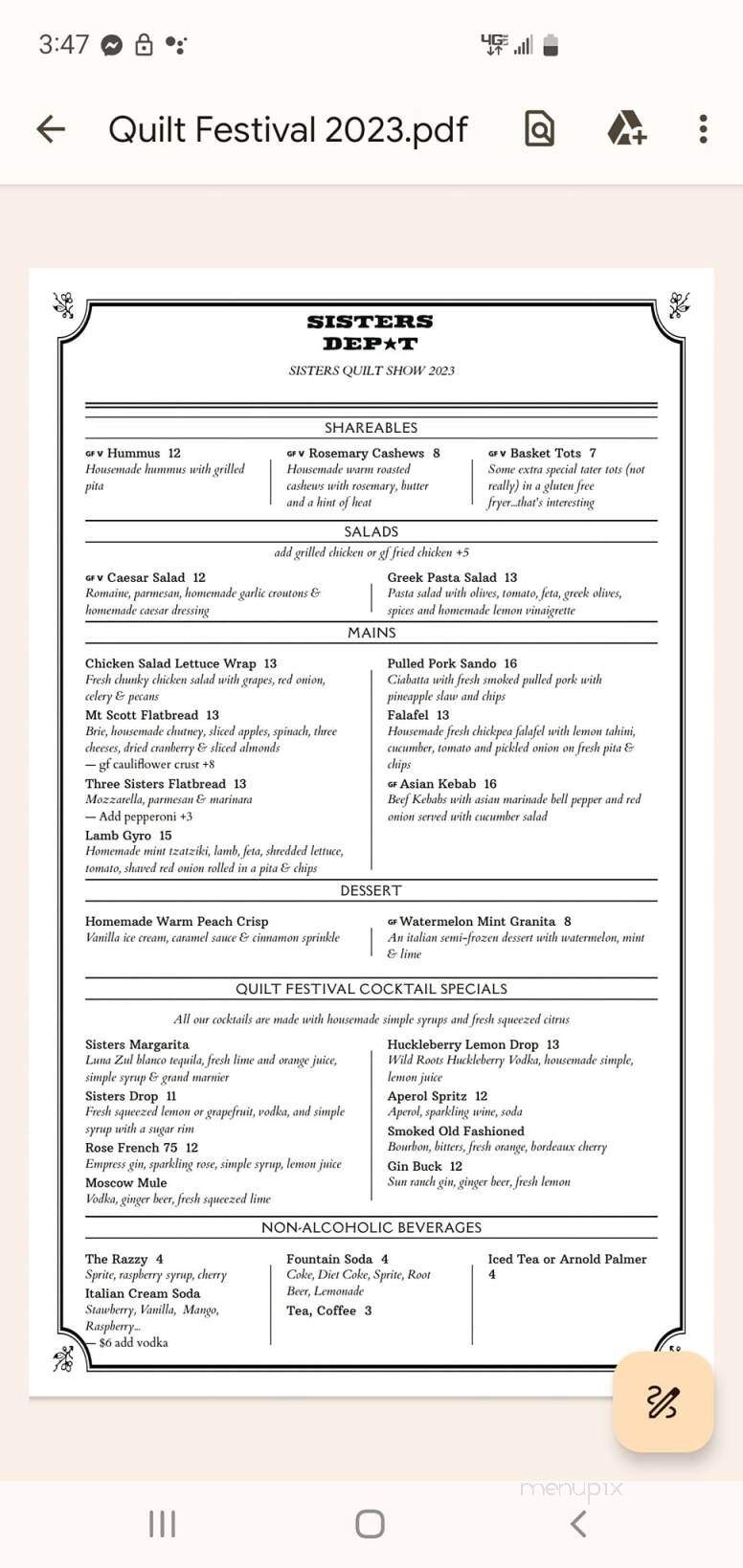 Depot Deli - Sisters, OR menu_pic