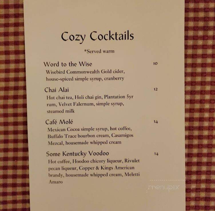 Coles 735 Main - Lexington, KY menu_pic