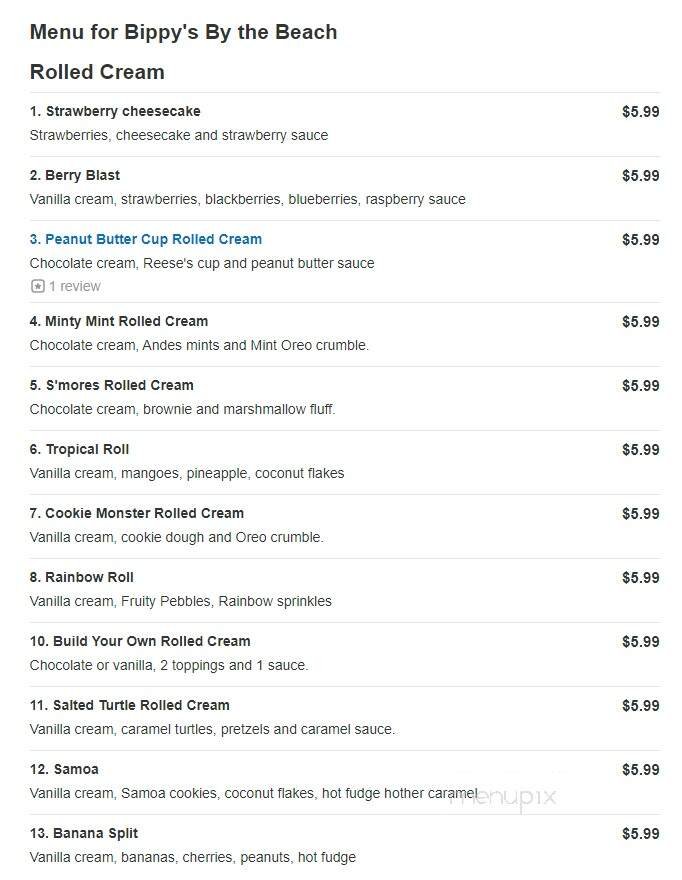 Bippy's by the Beach Frozen Yogurt - Fort Walton Beach, FL menu_pic