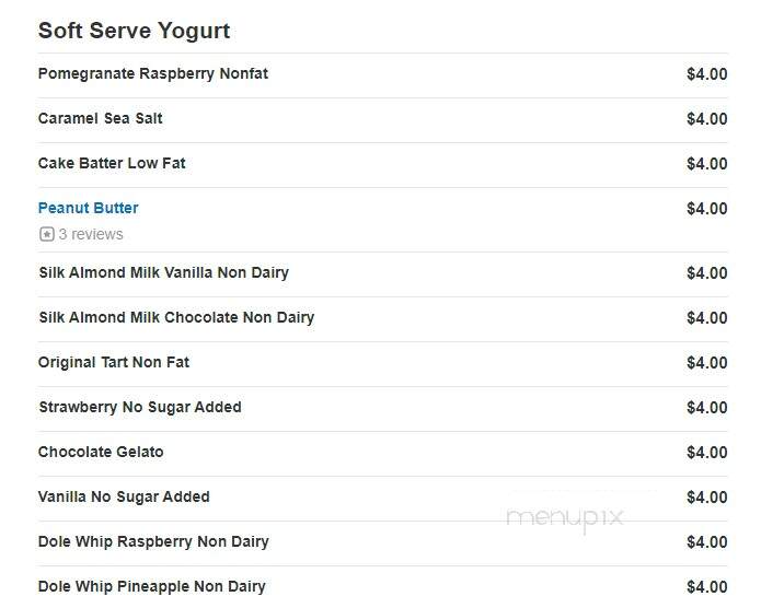Bippy's by the Beach Frozen Yogurt - Fort Walton Beach, FL menu_pic