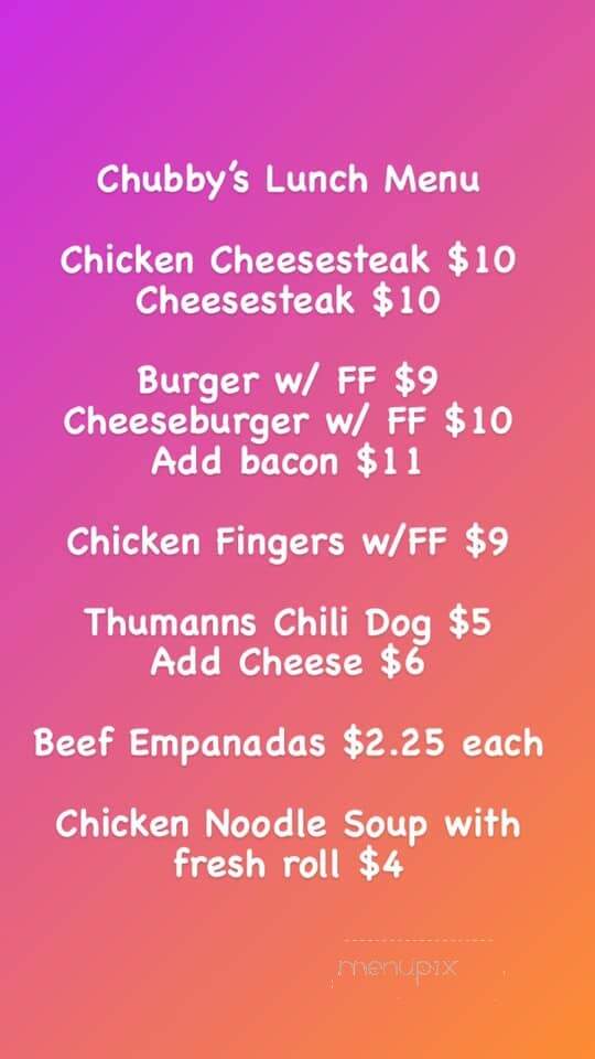 Chubby's Food Truck - San Diego, CA menu_pic