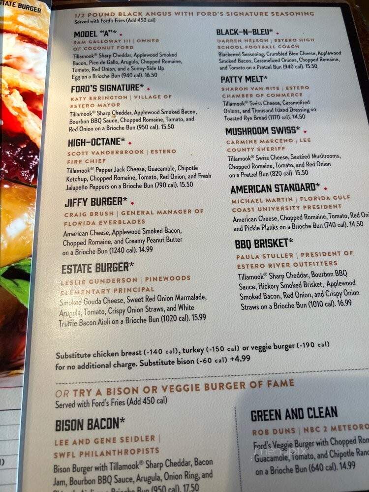 Ford's Garage - Estero, FL menu_pic