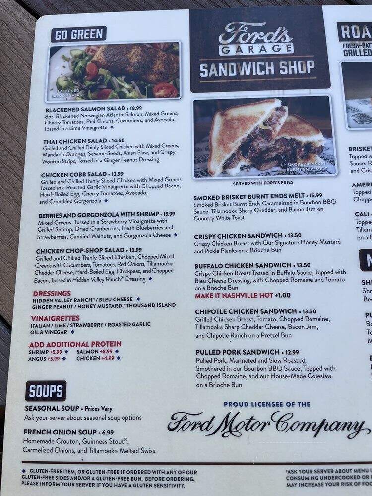 Ford's Garage - Estero, FL menu_pic