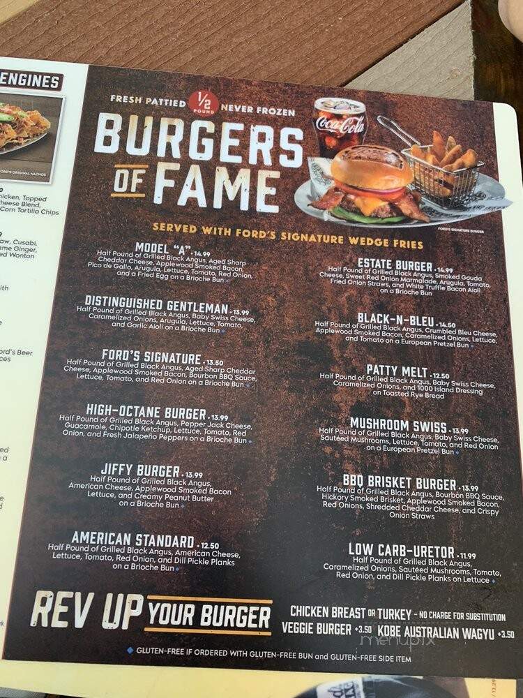 Ford's Garage - Estero, FL menu_pic