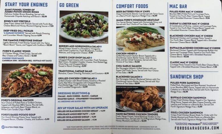Ford's Garage - Estero, FL menu_pic