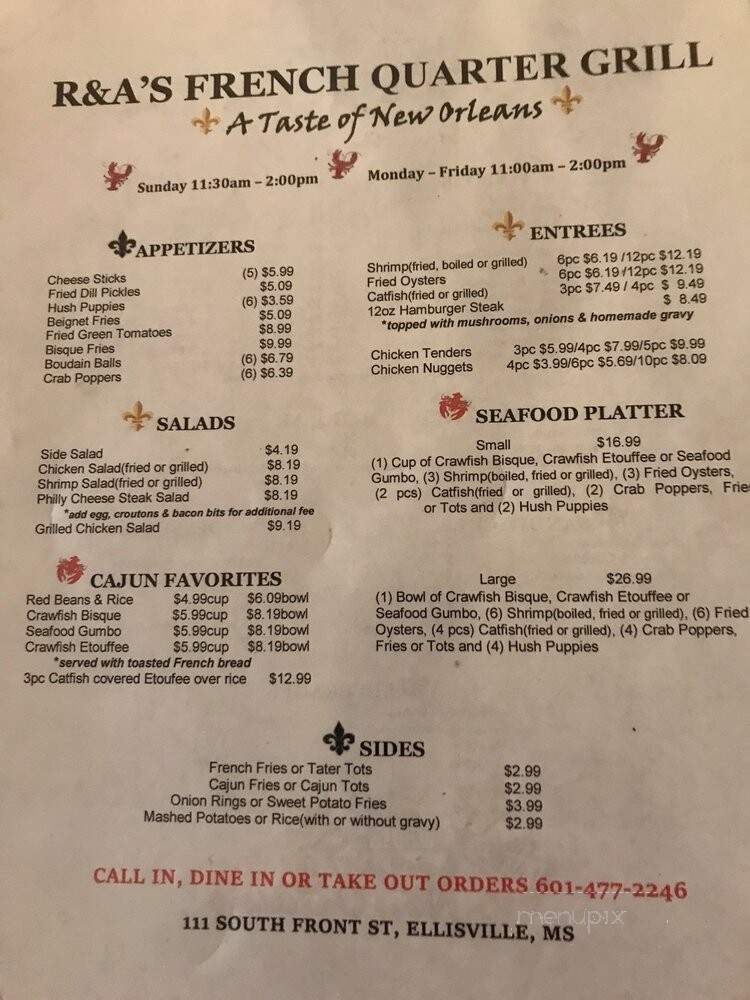French Quarter Grill - Ellisville, MS menu_pic