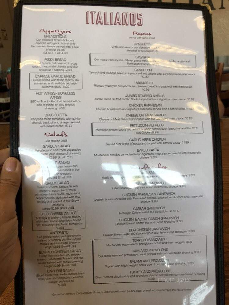 Italianos - El Centro, CA menu_pic