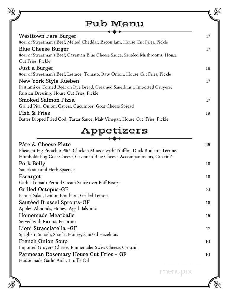 Westtown Fare Restaurant - Westtown, NY menu_pic