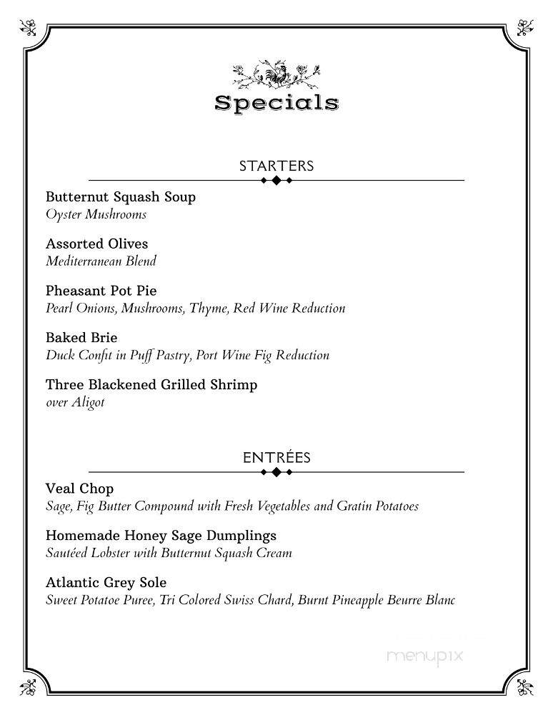 Westtown Fare Restaurant - Westtown, NY menu_pic