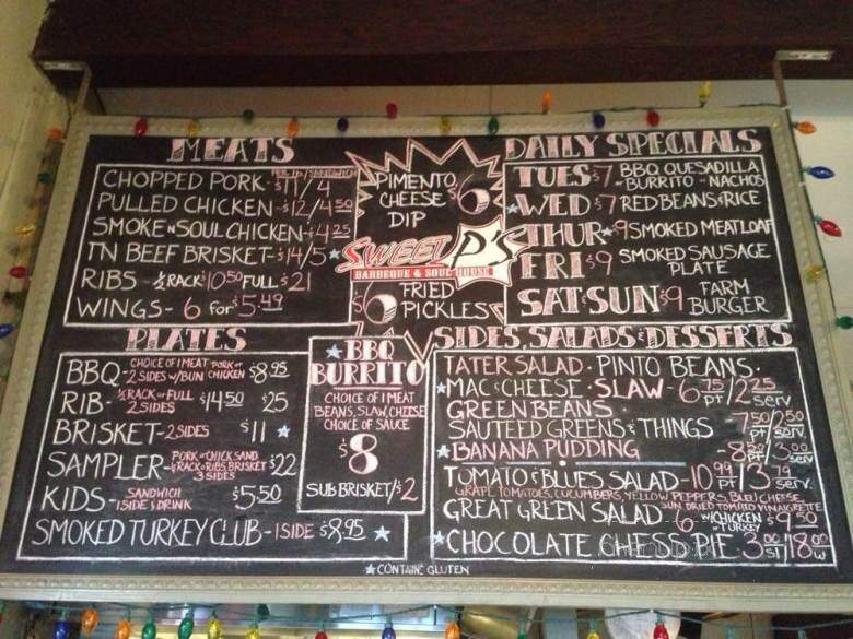 Sweet P's BBQ & Soul House - Knoxville, TN menu_pic