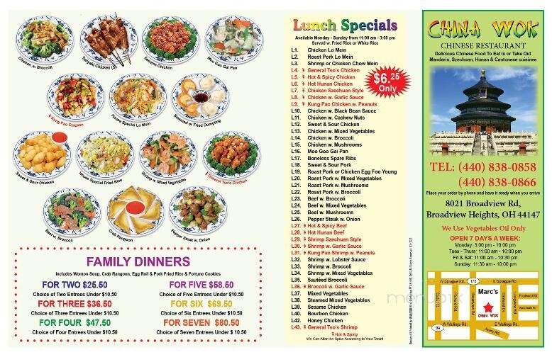 China Wok - Broadview Heights, OH menu_pic