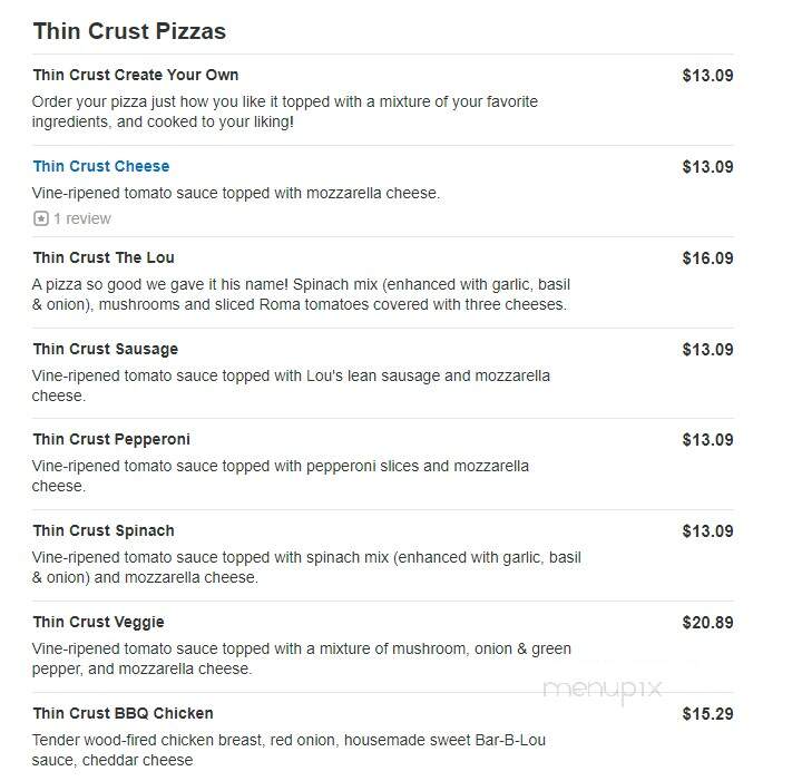 Lou Malnati's Pizzeria - Oswego, IL menu_pic