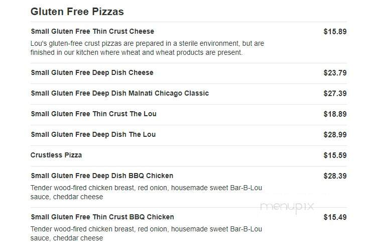 Lou Malnati's Pizzeria - Oswego, IL menu_pic