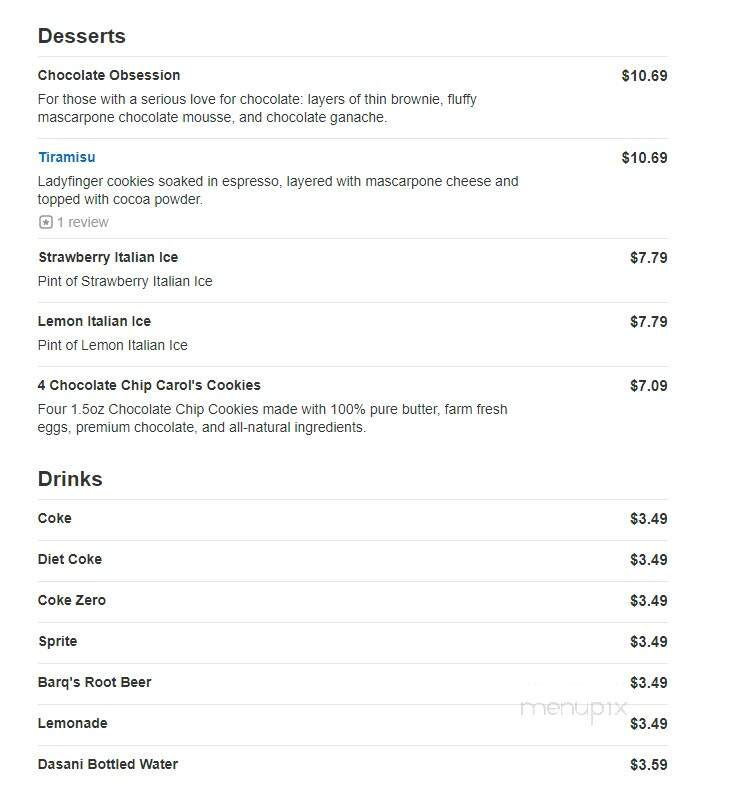 Lou Malnati's Pizzeria - Oswego, IL menu_pic