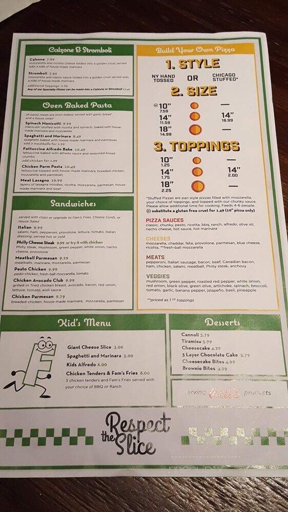 Famulari's Pizzeria Cane Bay - Summerville, SC menu_pic