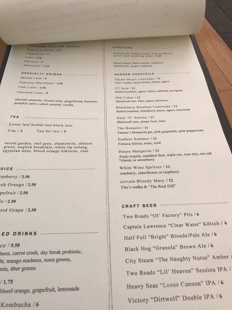 Terrain Garden Cafe - Westport, CT menu_pic
