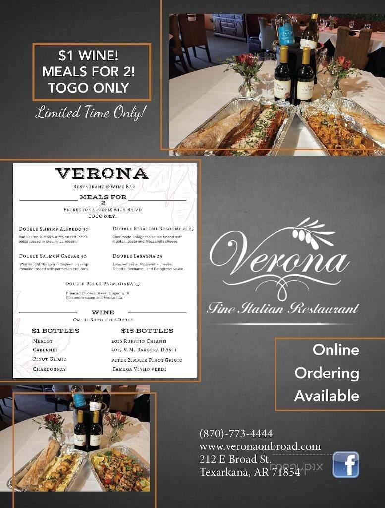 Verona Restaurant - Texarkana , AR menu_pic
