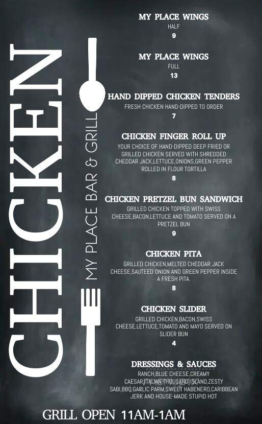 My Place Bar and Grill - Wyandotte, MI menu_pic