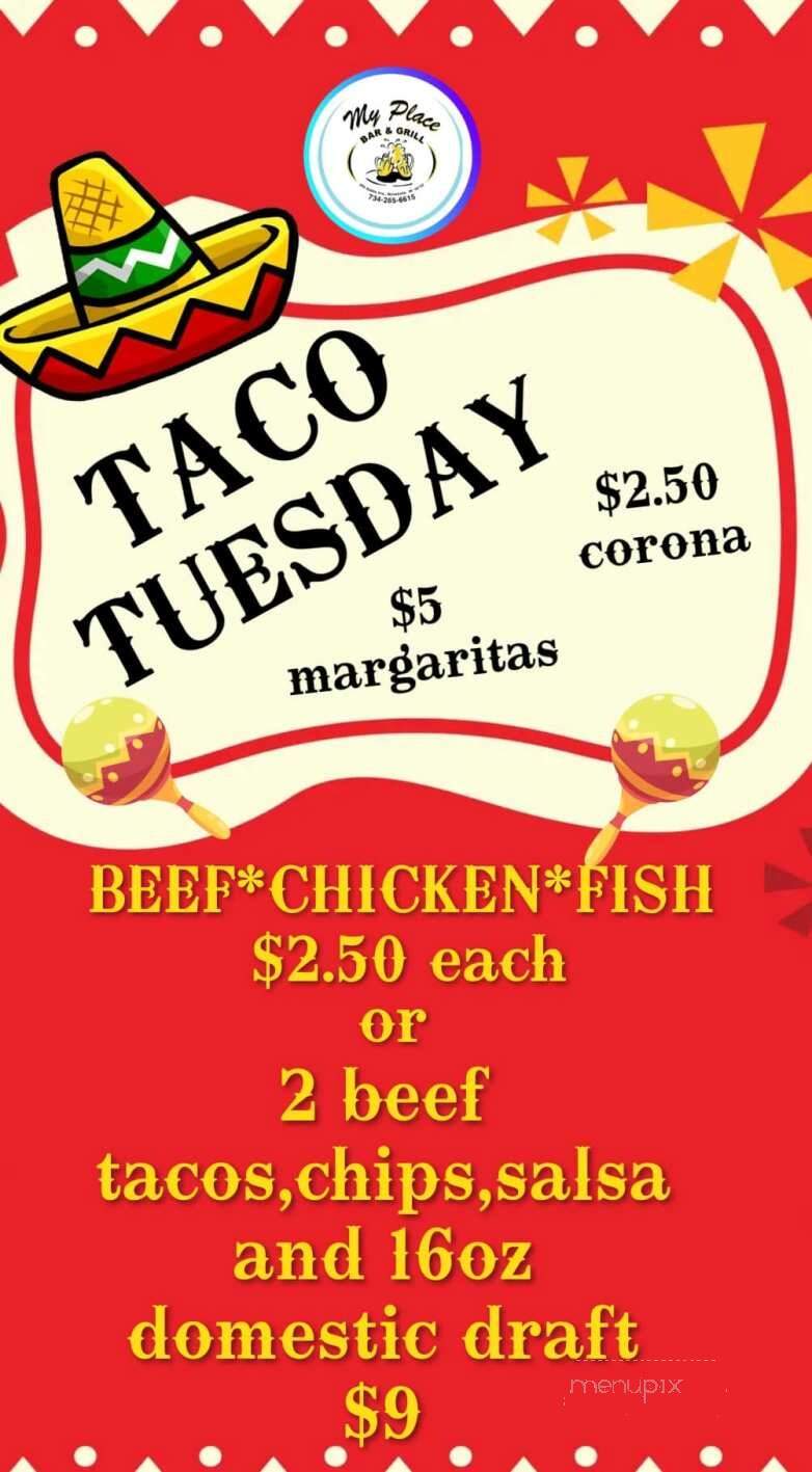 My Place Bar and Grill - Wyandotte, MI menu_pic