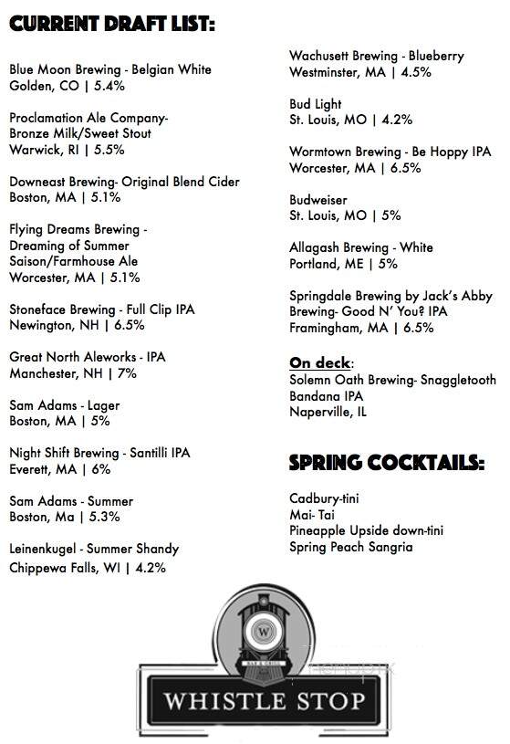 Whistle Stop - Oxford, MA menu_pic