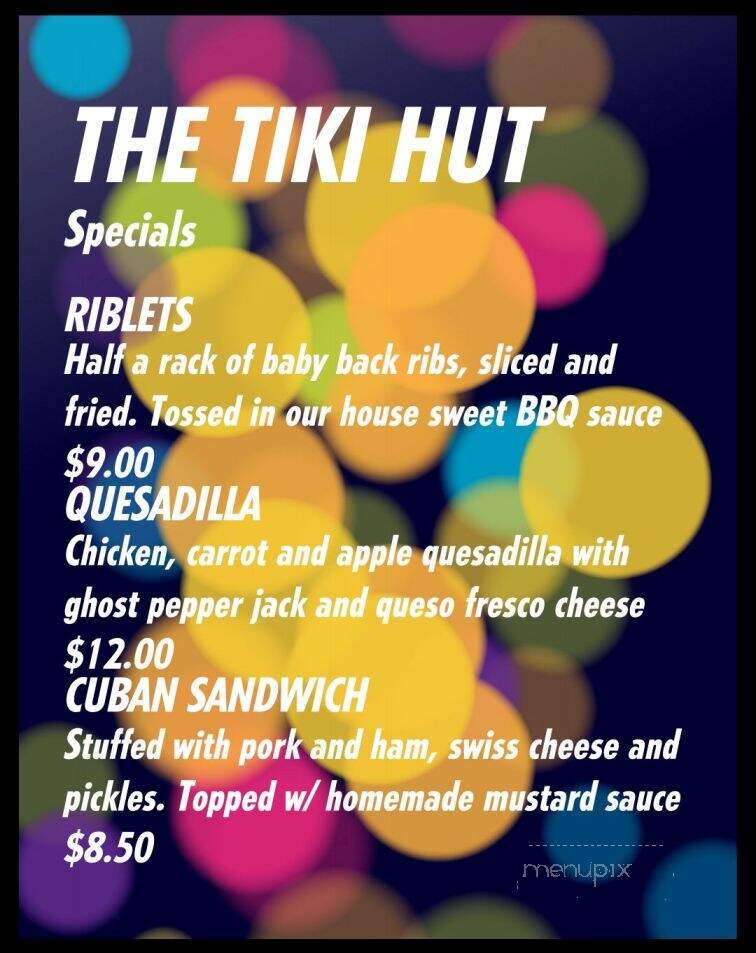 The Tiki Hut - Seneca, SC menu_pic