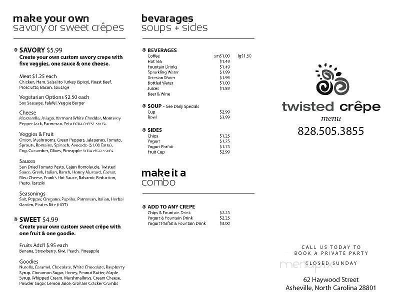 Twisted Crepe - Asheville, NC menu_pic