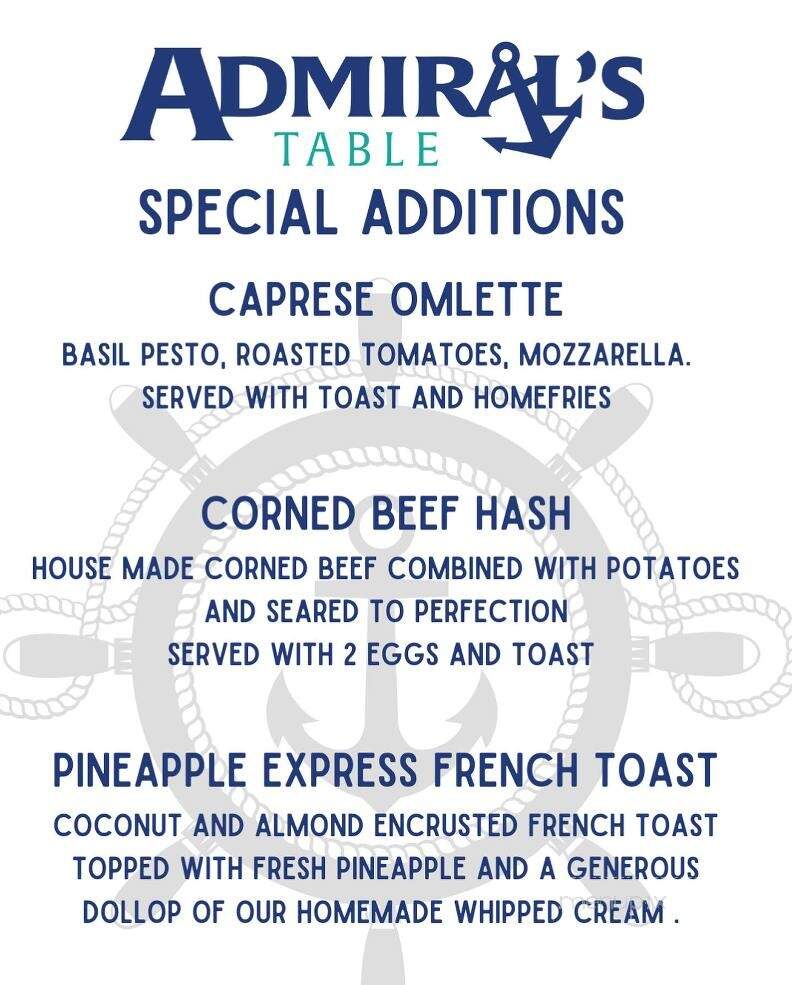 Admiral's Quarters Restaurant - Wildwood Crest, NJ menu_pic