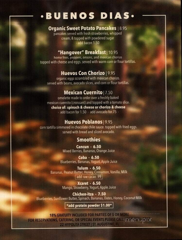 Casa Maya - St Augustine, FL menu_pic