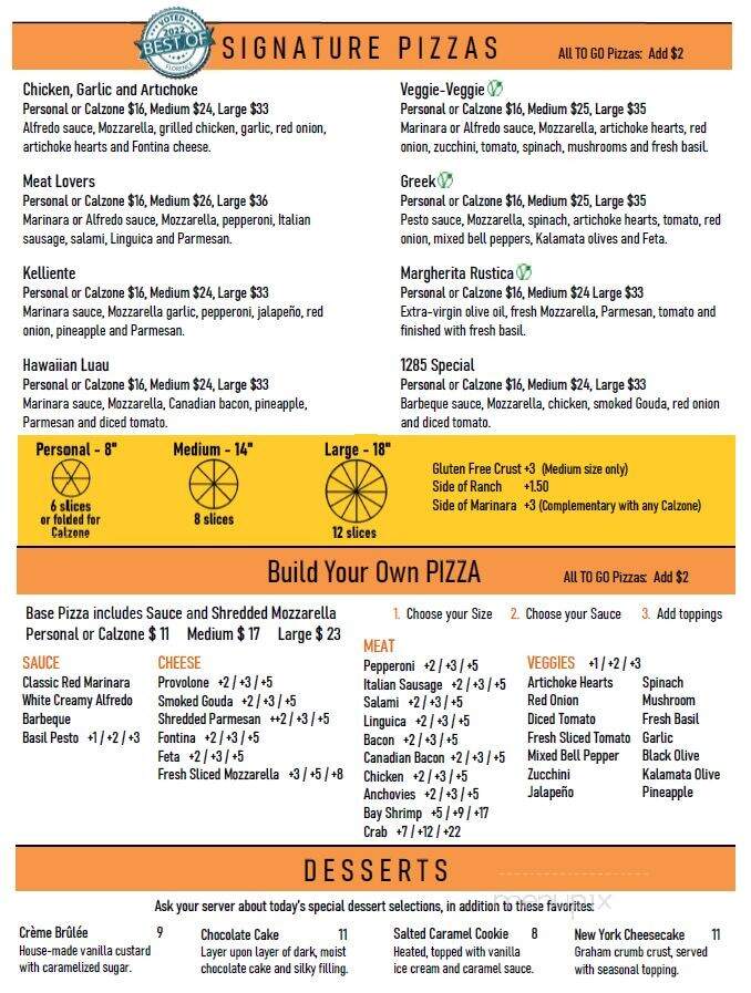 1285 Resto Bar - Florence, OR menu_pic
