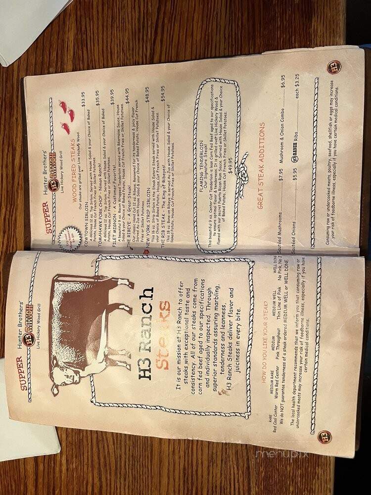 H3 Ranch - Fort Worth, TX menu_pic