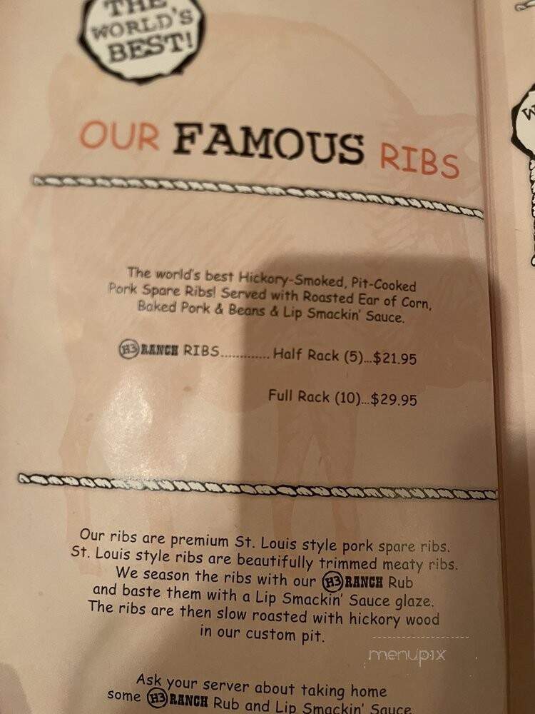 H3 Ranch - Fort Worth, TX menu_pic